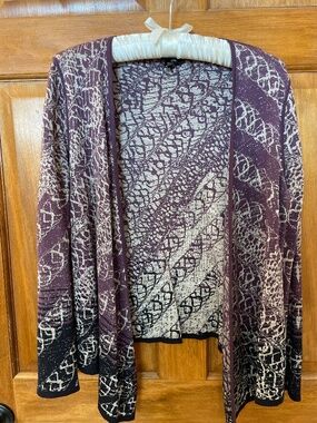 Nic + Zoe purple print cardigan - Petite M